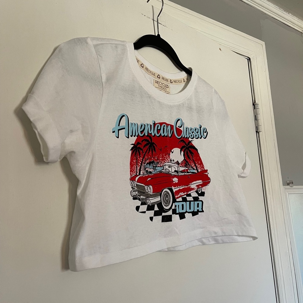Recycled Threads Vintage Car Crop Top Size‎ XS